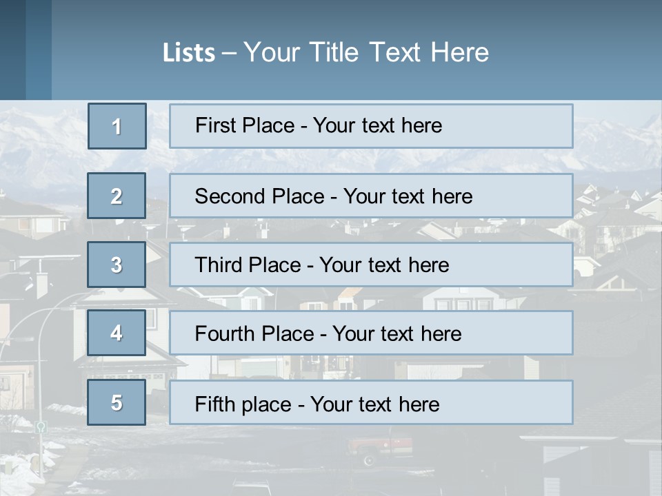 A Large Group Of Houses With Mountains In The Background PowerPoint Template