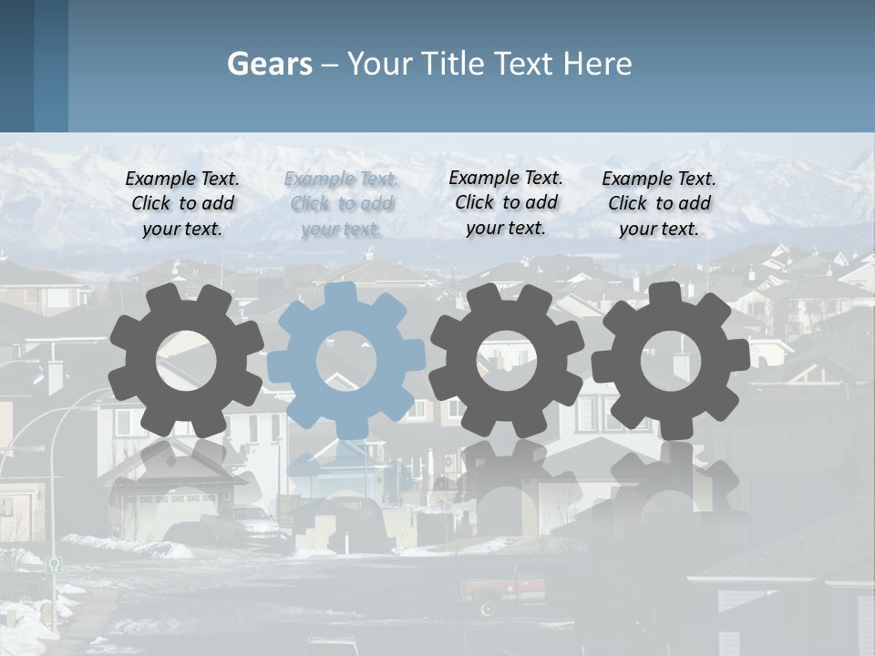 A Large Group Of Houses With Mountains In The Background PowerPoint Template