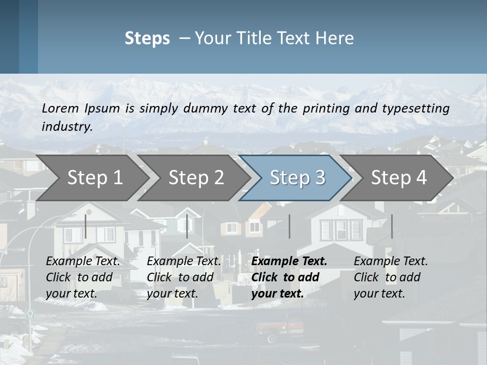 A Large Group Of Houses With Mountains In The Background PowerPoint Template