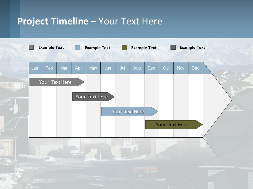 A Large Group Of Houses With Mountains In The Background PowerPoint Template