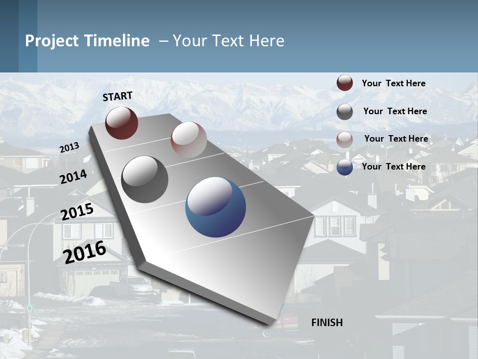 A Large Group Of Houses With Mountains In The Background PowerPoint Template