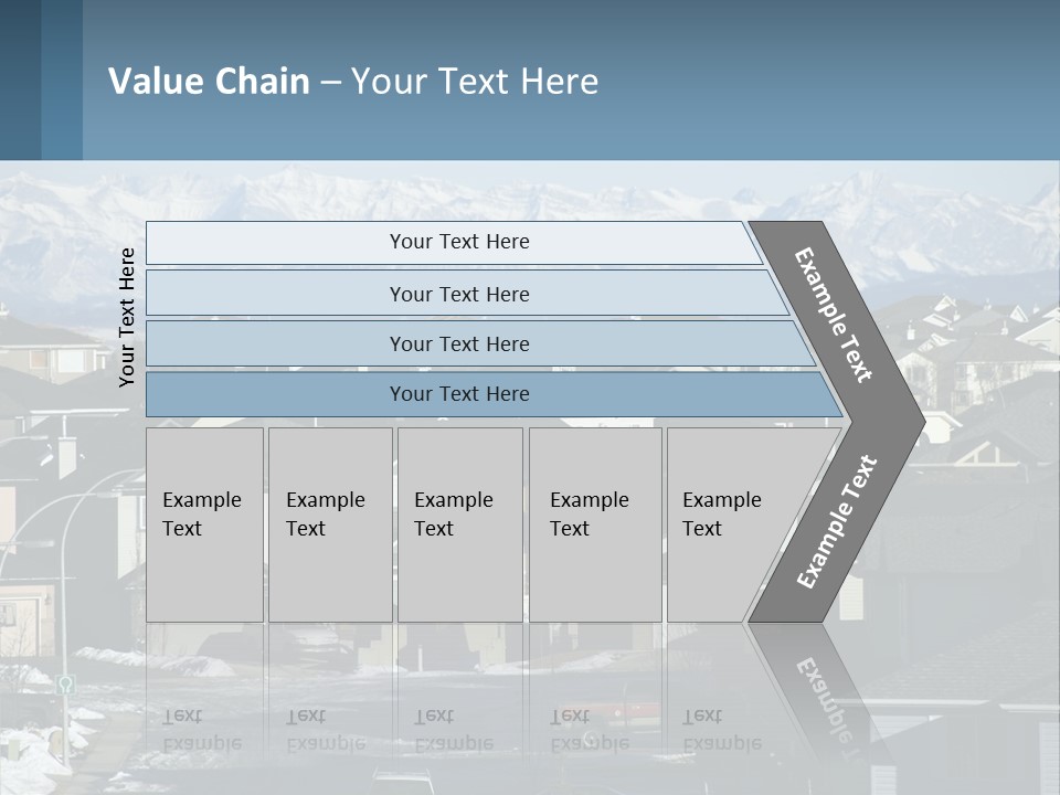A Large Group Of Houses With Mountains In The Background PowerPoint Template