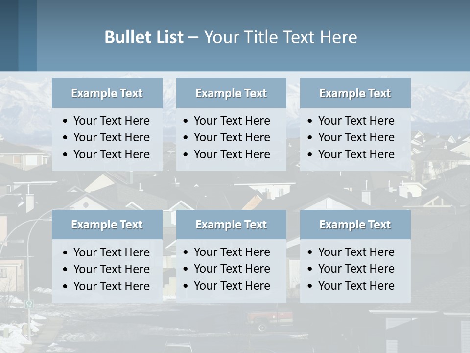 A Large Group Of Houses With Mountains In The Background PowerPoint Template