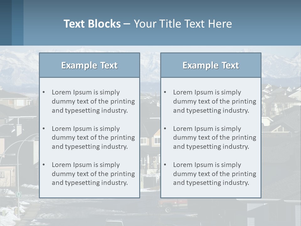 A Large Group Of Houses With Mountains In The Background PowerPoint Template