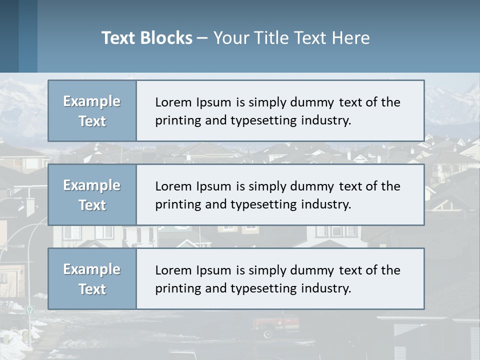 A Large Group Of Houses With Mountains In The Background PowerPoint Template