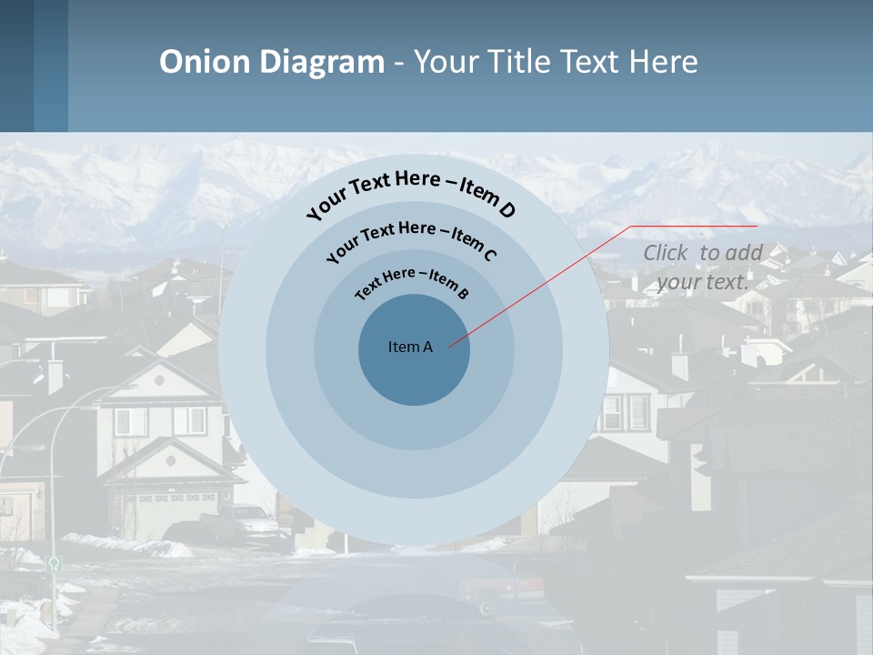 A Large Group Of Houses With Mountains In The Background PowerPoint Template