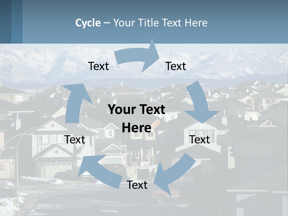 A Large Group Of Houses With Mountains In The Background PowerPoint Template