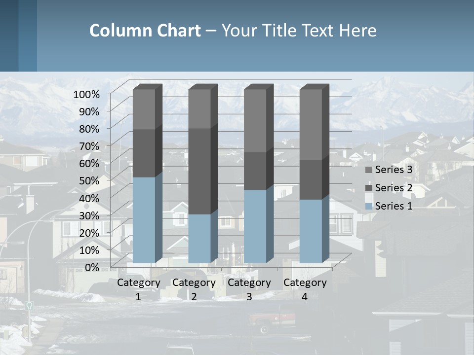 A Large Group Of Houses With Mountains In The Background PowerPoint Template