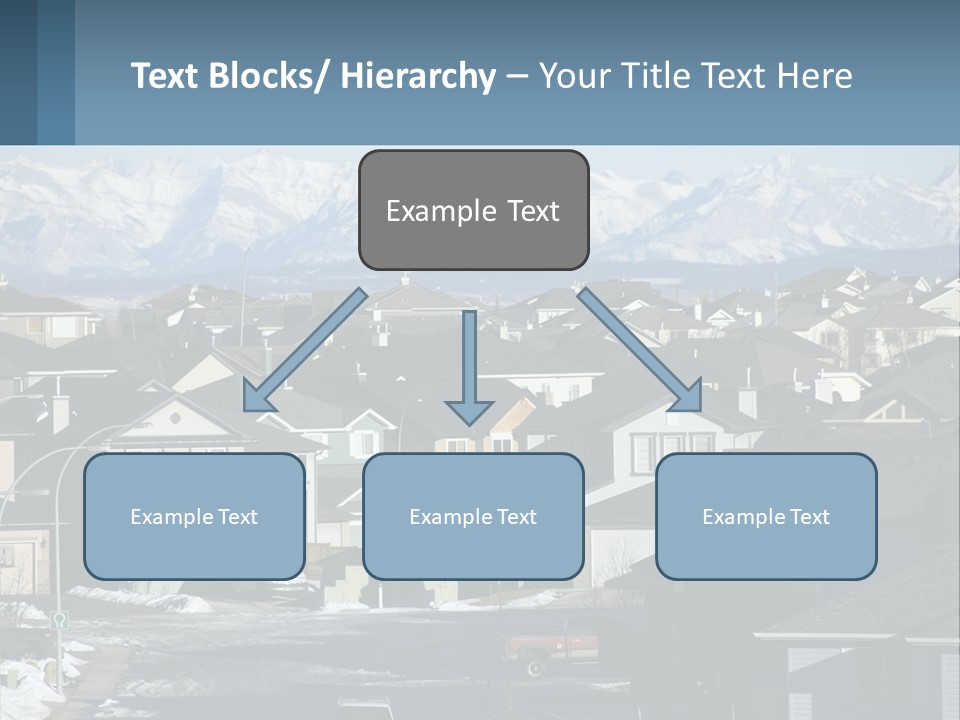 A Large Group Of Houses With Mountains In The Background PowerPoint Template