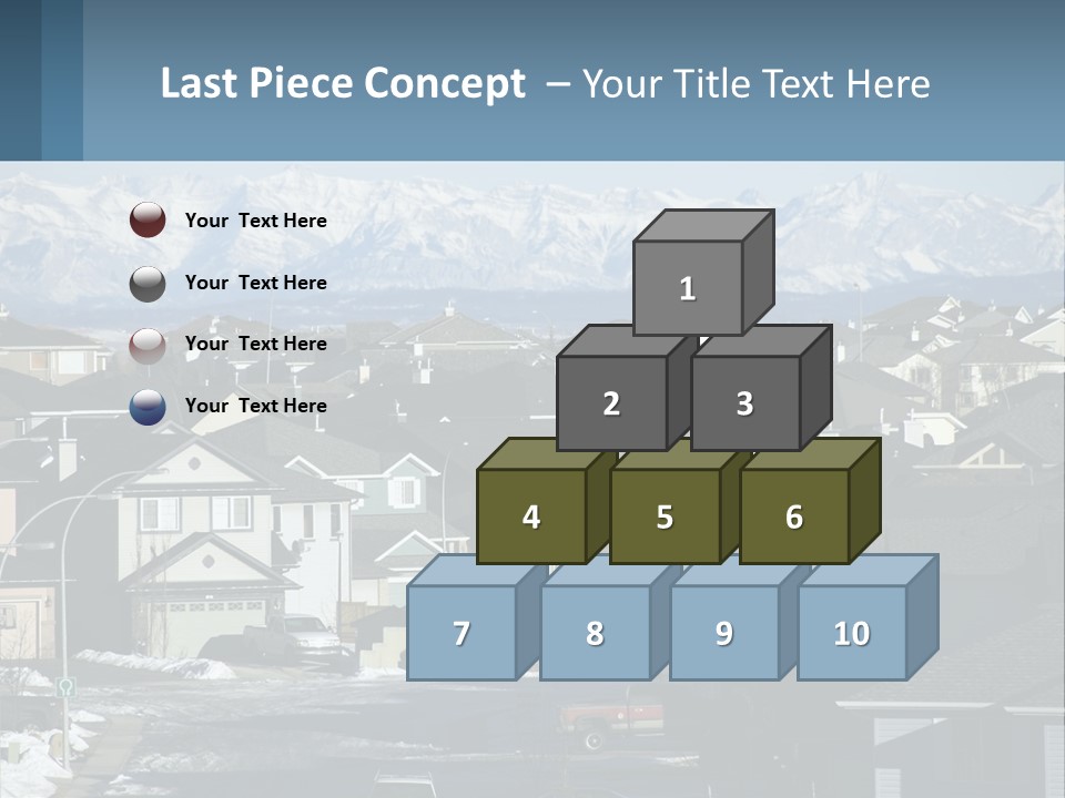 A Large Group Of Houses With Mountains In The Background PowerPoint Template