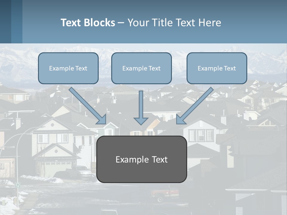 A Large Group Of Houses With Mountains In The Background PowerPoint Template
