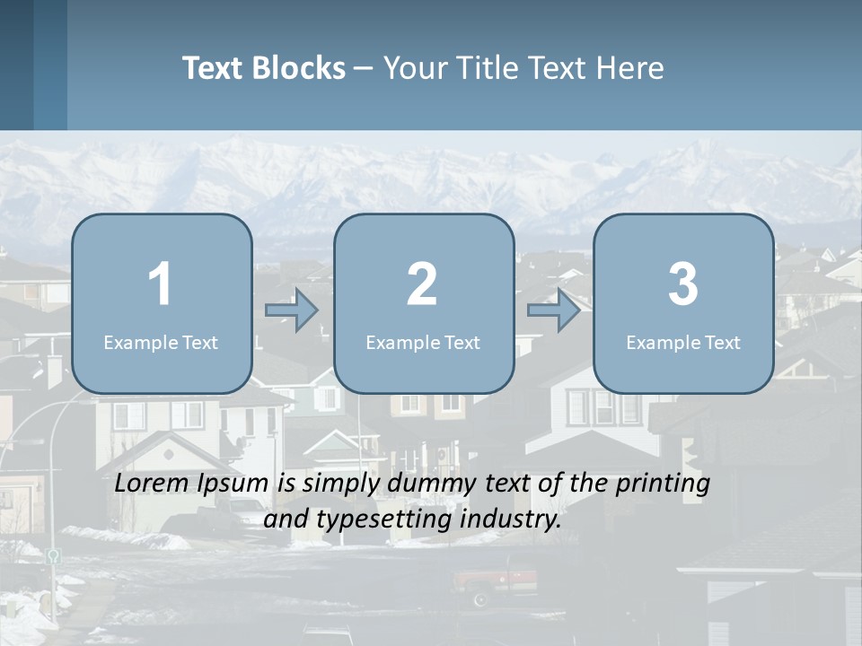 A Large Group Of Houses With Mountains In The Background PowerPoint Template
