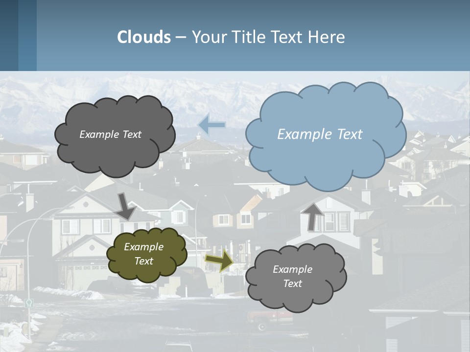 A Large Group Of Houses With Mountains In The Background PowerPoint Template
