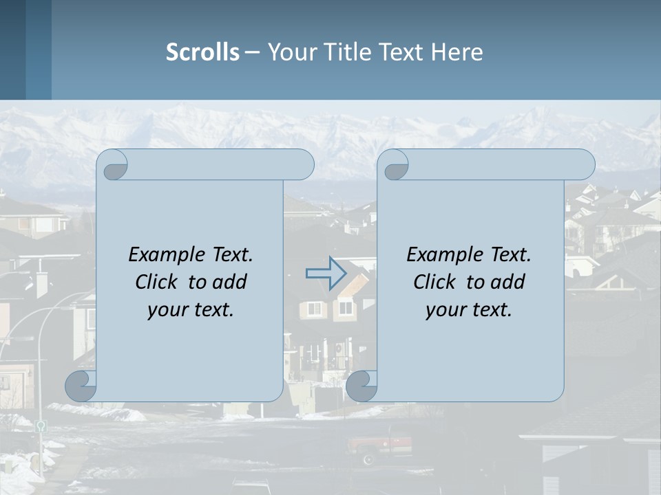 A Large Group Of Houses With Mountains In The Background PowerPoint Template