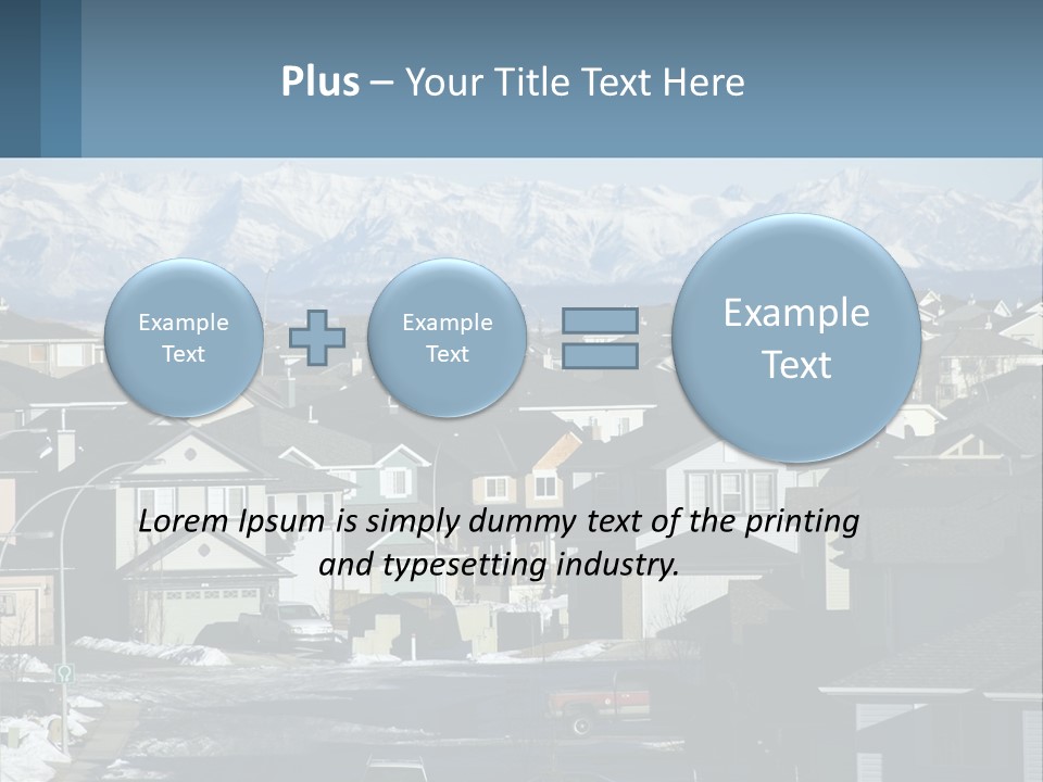 A Large Group Of Houses With Mountains In The Background PowerPoint Template