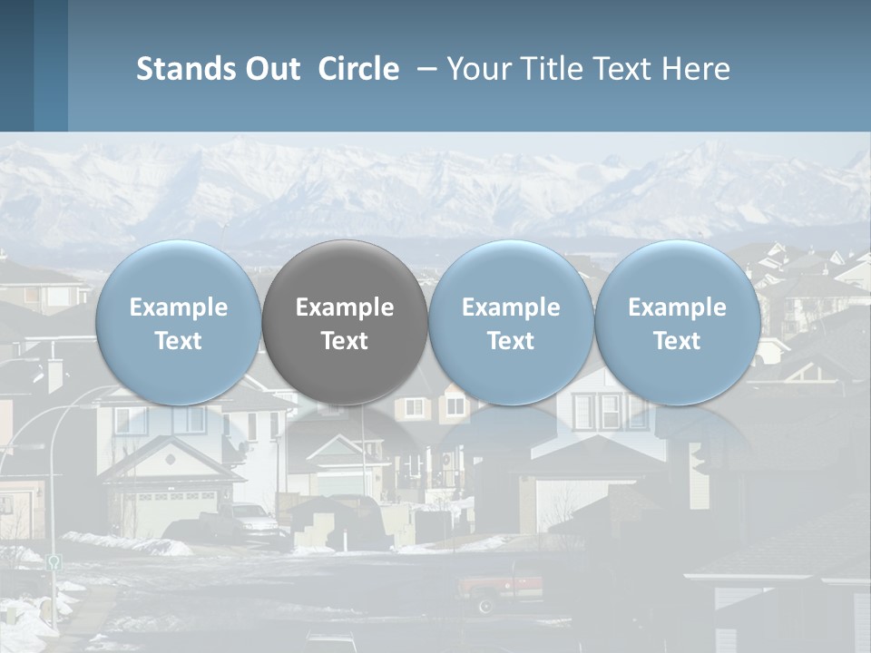 A Large Group Of Houses With Mountains In The Background PowerPoint Template