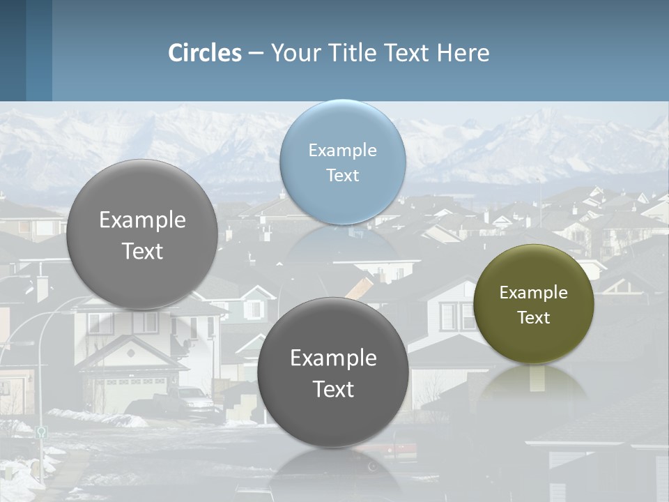 A Large Group Of Houses With Mountains In The Background PowerPoint Template