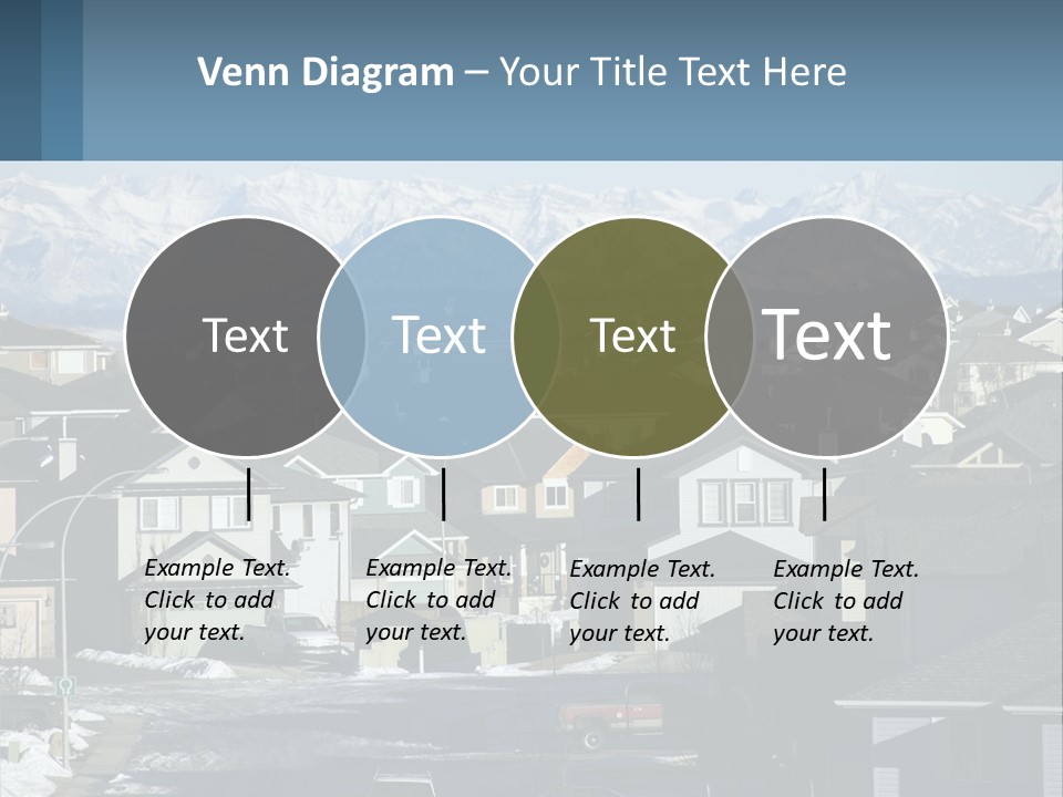 A Large Group Of Houses With Mountains In The Background PowerPoint Template