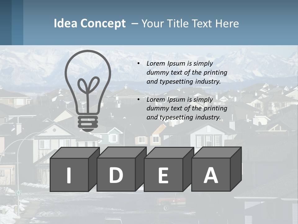 A Large Group Of Houses With Mountains In The Background PowerPoint Template