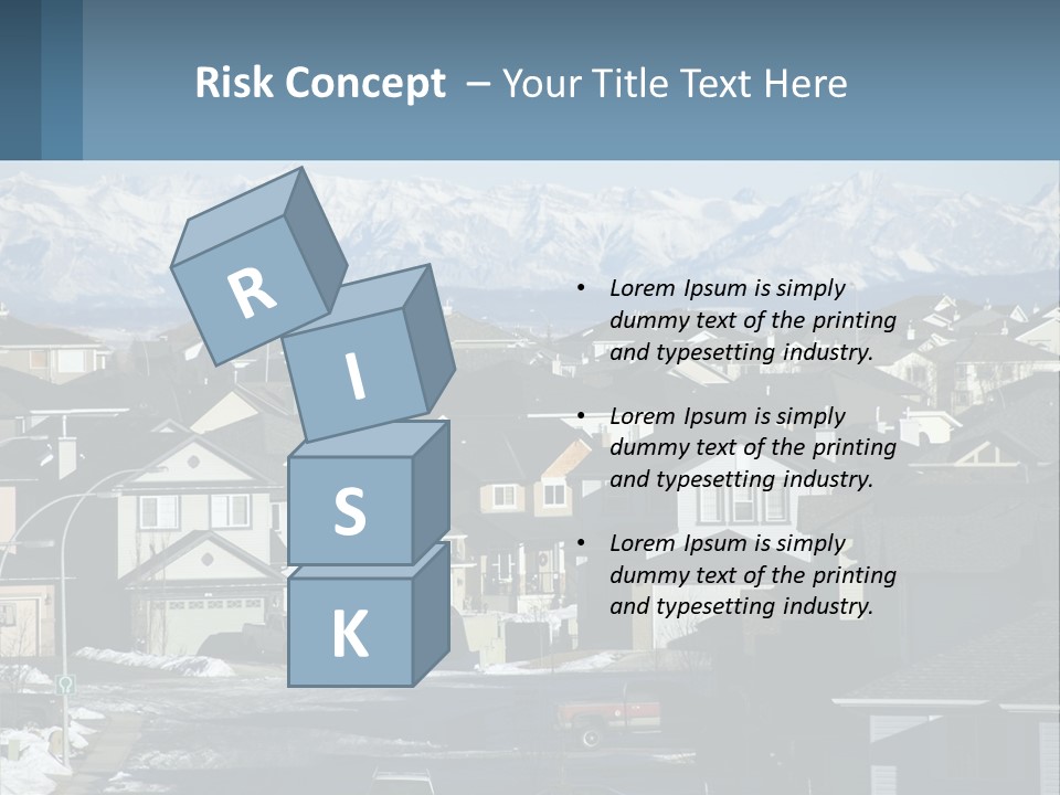 A Large Group Of Houses With Mountains In The Background PowerPoint Template