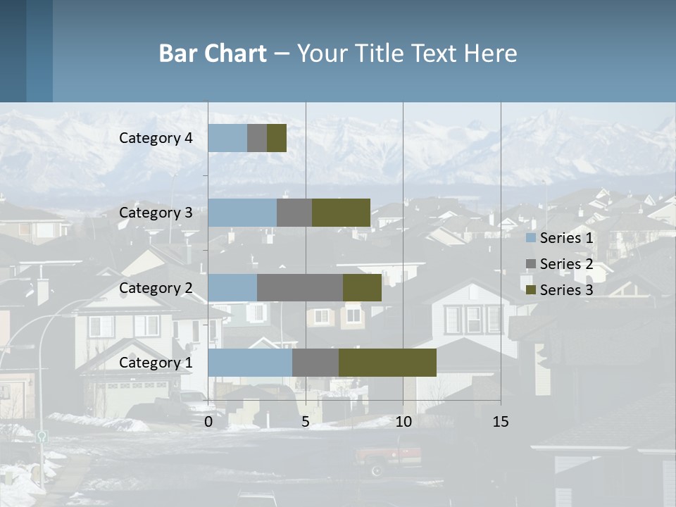 A Large Group Of Houses With Mountains In The Background PowerPoint Template