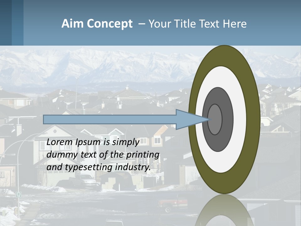 A Large Group Of Houses With Mountains In The Background PowerPoint Template