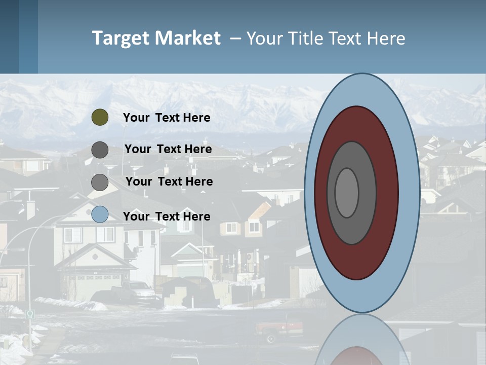 A Large Group Of Houses With Mountains In The Background PowerPoint Template