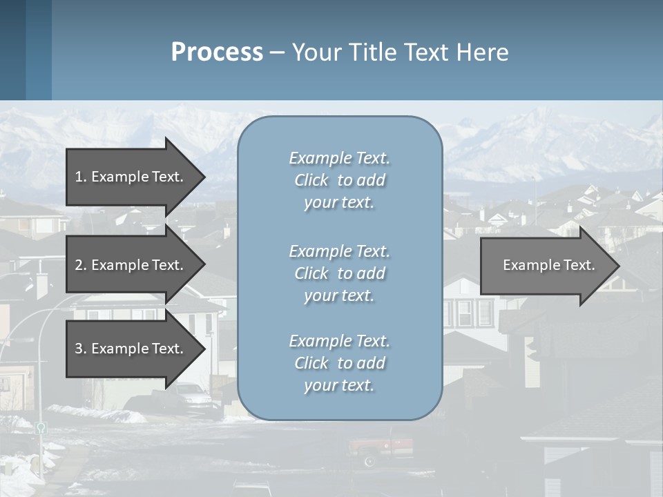 A Large Group Of Houses With Mountains In The Background PowerPoint Template