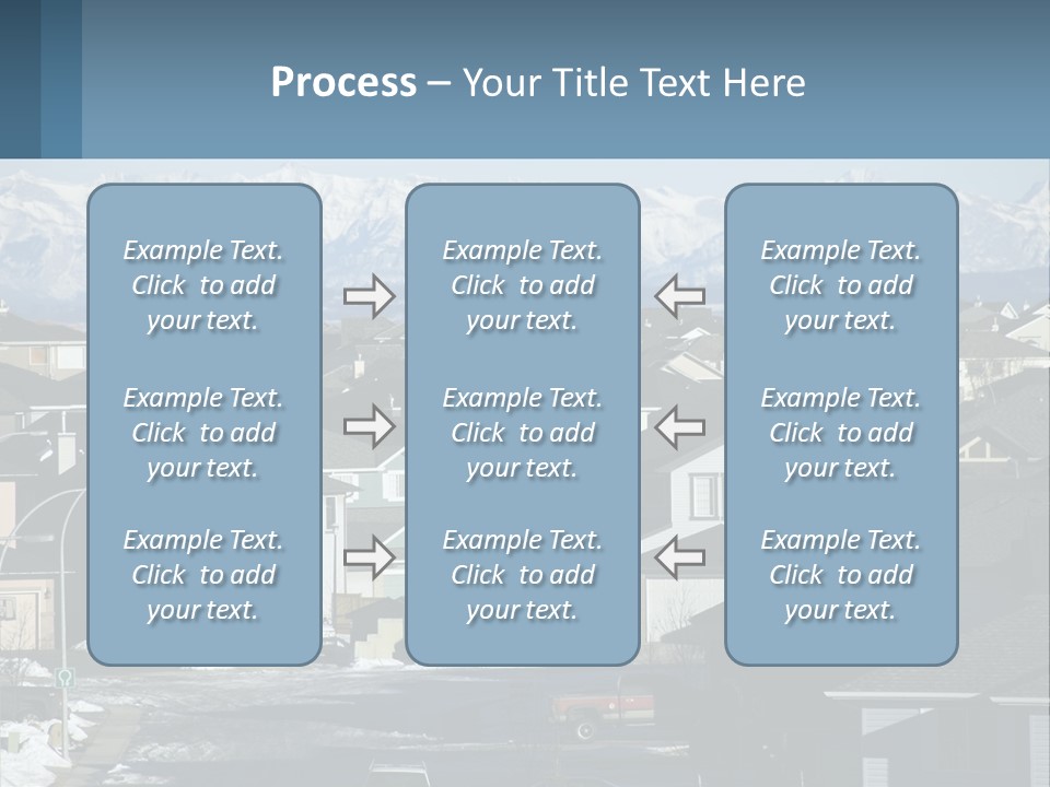 A Large Group Of Houses With Mountains In The Background PowerPoint Template