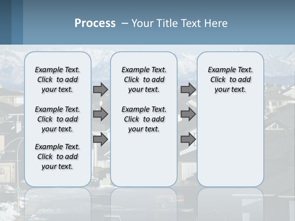 A Large Group Of Houses With Mountains In The Background PowerPoint Template