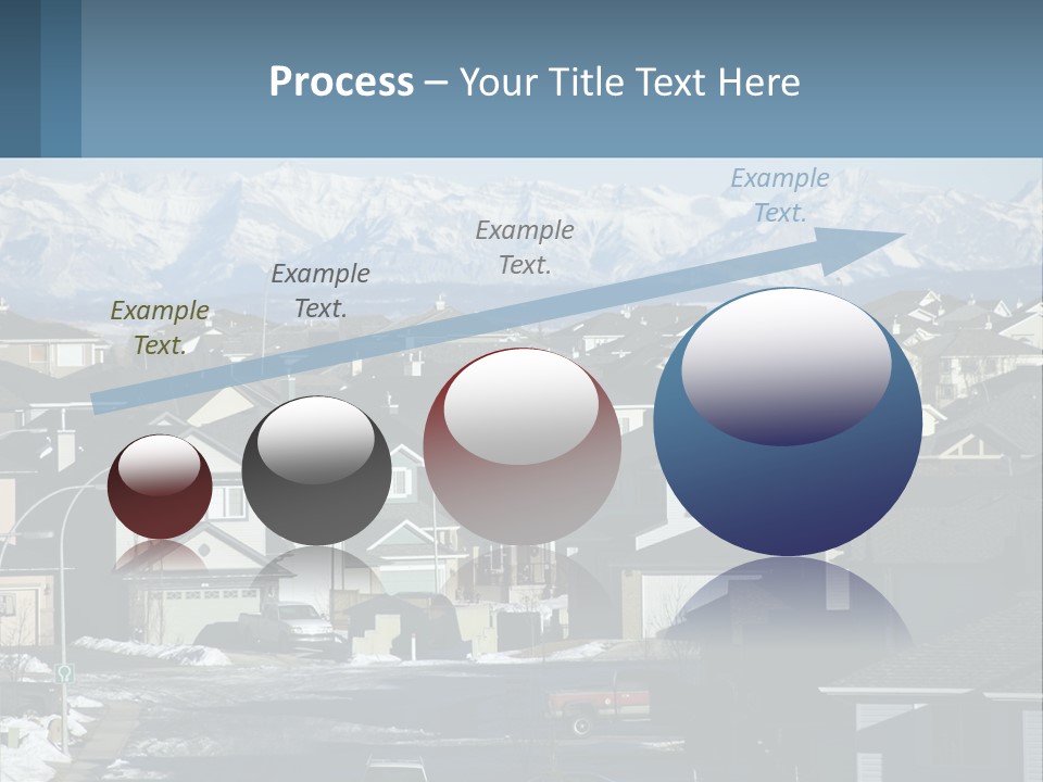 A Large Group Of Houses With Mountains In The Background PowerPoint Template