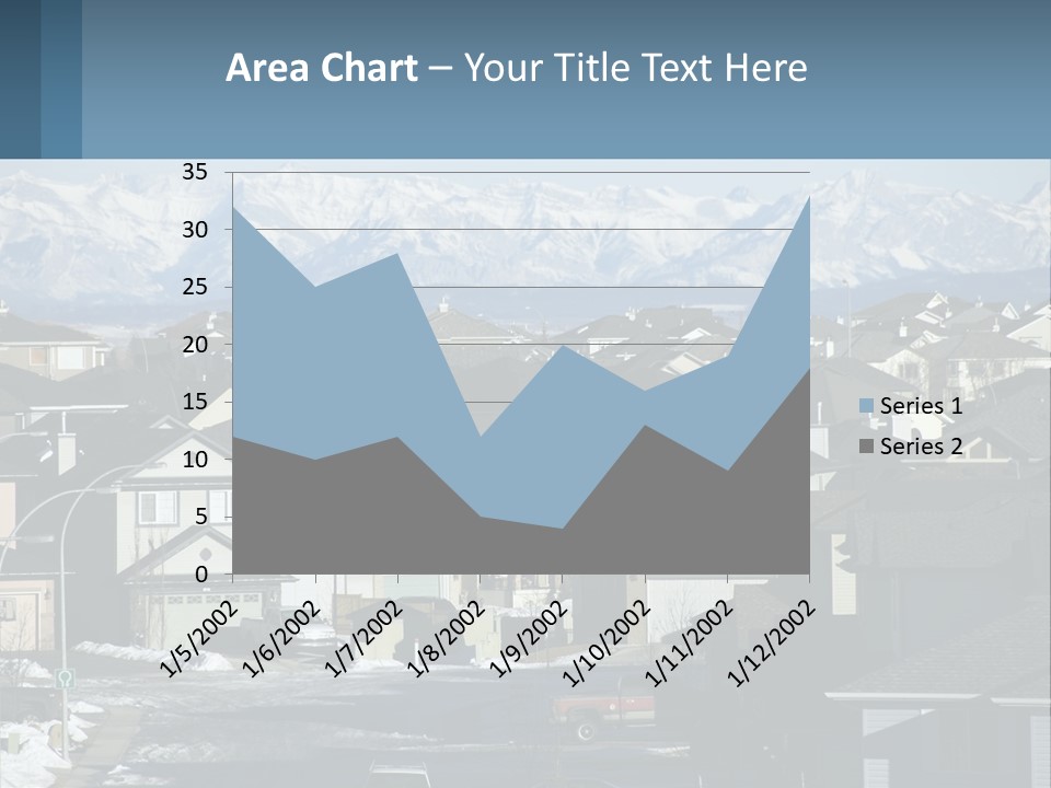 A Large Group Of Houses With Mountains In The Background PowerPoint Template
