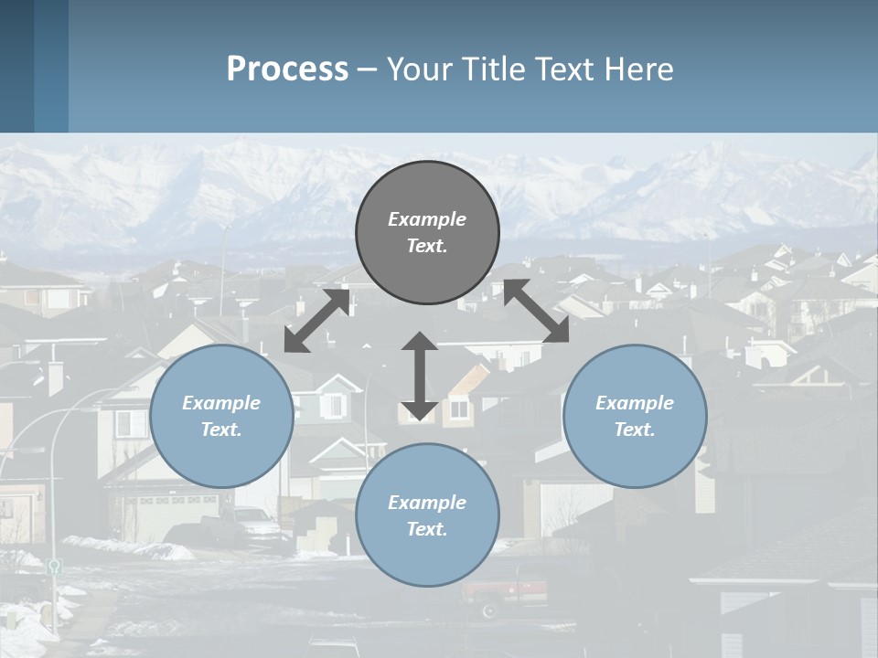 A Large Group Of Houses With Mountains In The Background PowerPoint Template