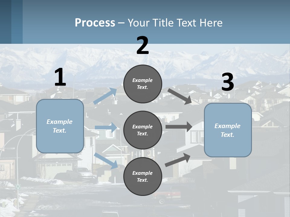 A Large Group Of Houses With Mountains In The Background PowerPoint Template