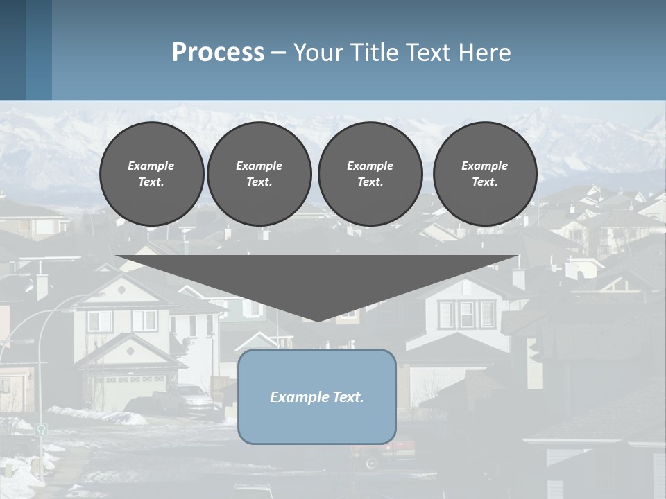 A Large Group Of Houses With Mountains In The Background PowerPoint Template