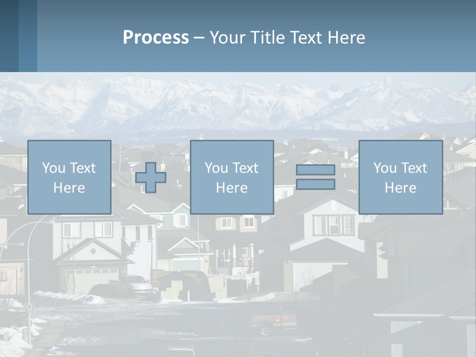 A Large Group Of Houses With Mountains In The Background PowerPoint Template