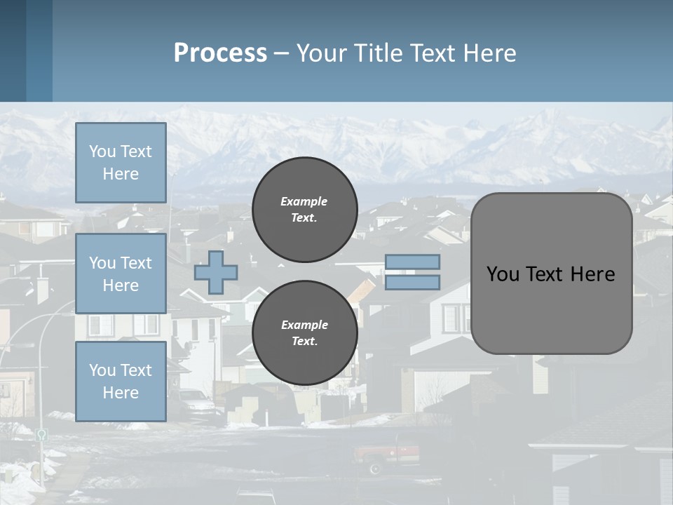 A Large Group Of Houses With Mountains In The Background PowerPoint Template