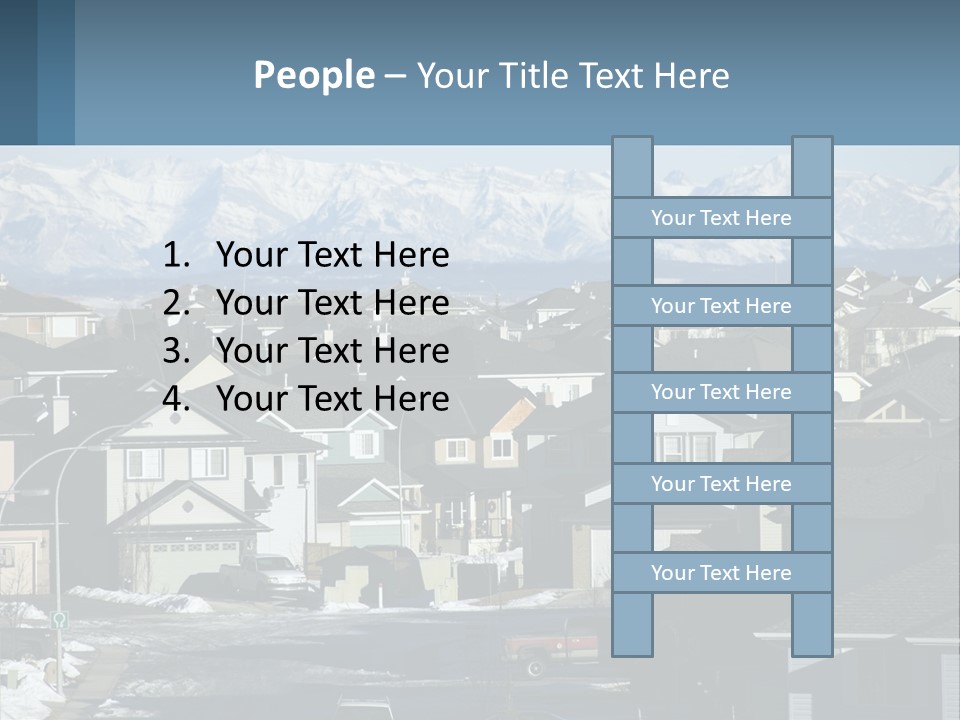 A Large Group Of Houses With Mountains In The Background PowerPoint Template