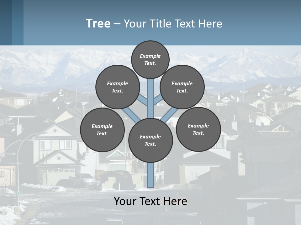 A Large Group Of Houses With Mountains In The Background PowerPoint Template