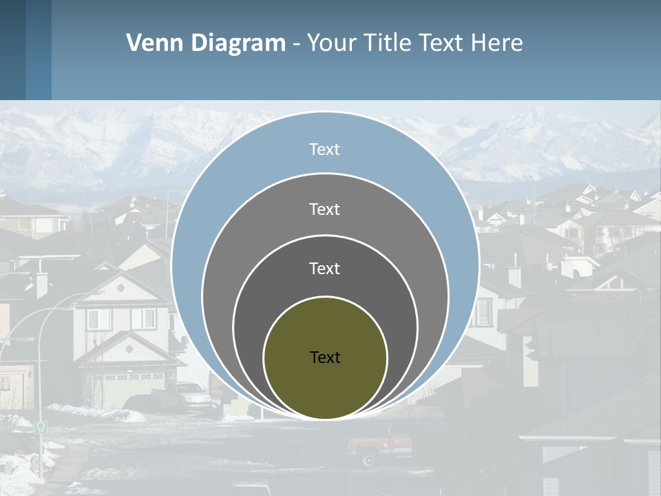 A Large Group Of Houses With Mountains In The Background PowerPoint Template