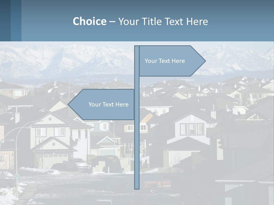 A Large Group Of Houses With Mountains In The Background PowerPoint Template