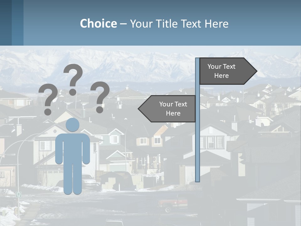 A Large Group Of Houses With Mountains In The Background PowerPoint Template