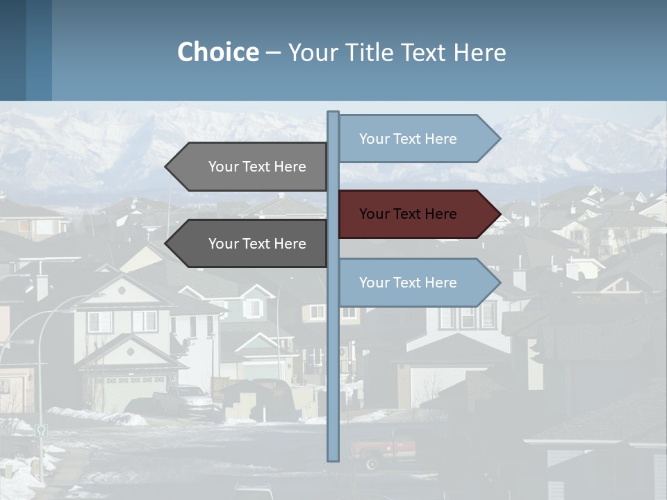 A Large Group Of Houses With Mountains In The Background PowerPoint Template