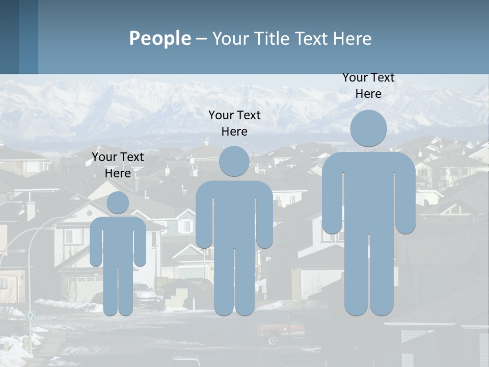 A Large Group Of Houses With Mountains In The Background PowerPoint Template