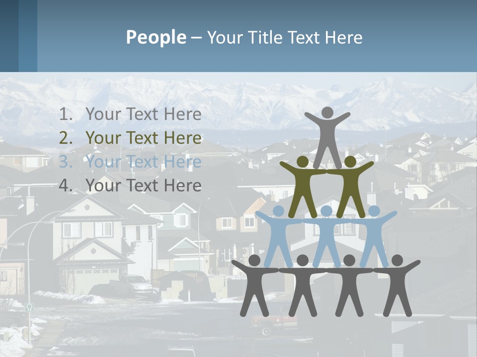 A Large Group Of Houses With Mountains In The Background PowerPoint Template
