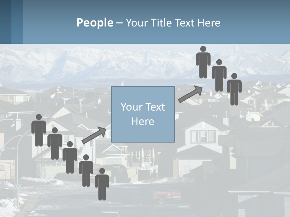 A Large Group Of Houses With Mountains In The Background PowerPoint Template
