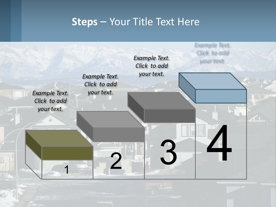 A Large Group Of Houses With Mountains In The Background PowerPoint Template