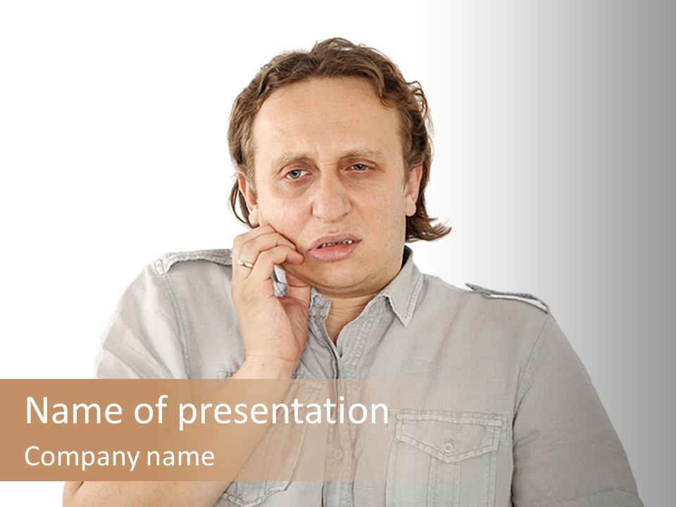 A Man Is Talking On A Cell Phone PowerPoint Template