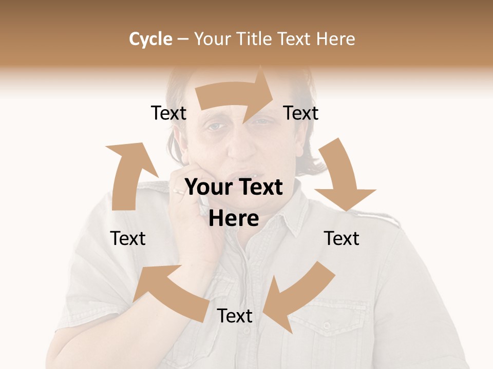 A Man Is Talking On A Cell Phone PowerPoint Template