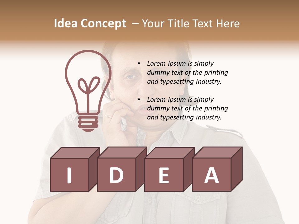 A Man Is Talking On A Cell Phone PowerPoint Template